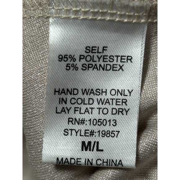 Savanna Jane Velvet Embroidered Tunic Top Kaftan Beige M L Boho - Picture 9 of 10